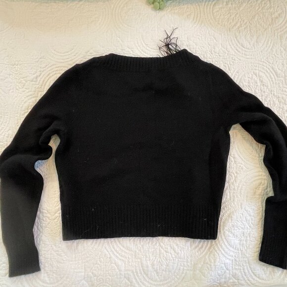 J. Crew Feather Trim Cropped Cardigan with Jewel Buttons XS - Picture 7 of 7